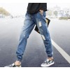 The 2015 summer Haren pants holes men's jeans pants pants slim version of a beggar upon