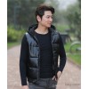 2014 new winter men's casual hooded down cotton vest short men's leather vest vest M906