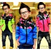 Spring 2014 children's clothing wholesale Korean boy scout jacket Hooded Coat Color mosaic manufactu