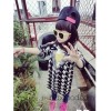 Female children's clothing wholesale boys Houndstooth wool long coat jacket for children