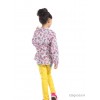 2014 winter cloth found children classic shirt collar floral pattern in the long section of girls' s