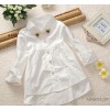 Korean girl with white long sleeved shirt and shirt Lapel brick girls explosion small girls shirt