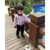 One group of children's clothing wholesale meter factory direct spring vertical striped shirt shirt