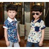 2015 Kids Summer new tide Boys Boys Shirt Short Sleeved baby Xia Jichen.