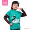 Le m House Children's Sweater Girl sets a head sweater Swan pattern casual foreign trade children's 