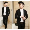 Factory wholesale new fall - men suit black business men's suits on behalf of 1 free