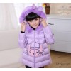 Cartoon cat pattern girls down jacket winter new hooded cardigan jacket girls girls.