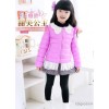 Sweet Princess 2014 autumn and winter clothes, children's wear white lace girls down jacket wholesal