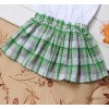 Spring 2015 Korean children dress skirts British grid mosaic all-match waisted pleated skirt backing