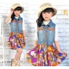 Children's clothing export Korean children's skirt girls sleeveless chiffon dress in cowboy children