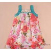 Children's clothing wholesale 2013 new child's skirt, the big boy girl big flower belt dress JZ087