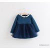 The new winter wear T-shirt handmade beaded dress cotton stitching skirts children female air