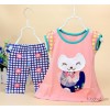 2015 new summer suit for children. The cat girls short suit clothes properly Y1 Iran