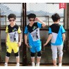 Korean boy clothes leisure sport suit for boys summer cotton short sleeved suit for children in Guan