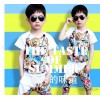 Korean foreign trade cartoon printed suit for boys summer tide treasure children suit Guangzhou dire