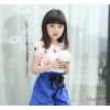 The new female children colorful cotton T-shirt shorts two piece set sunflower printing special leis