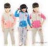 2014 new Korean girls monkey velvet suit for girls sports suit children two piece X