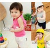 Korean summer suit for children wholesale boy girl sleeveless hooded suit children star factory dire