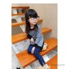 2014 winter, Korean girls side zipper jeans children Leggings trousers plus velvet thickened section