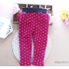 Winter special children trousers covered with cotton velvet polka dot print silver fox children Legg