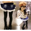 2014 Winter Kids Girls Panties denim Leggings Korean lace skirt children