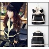 2014 new girls in autumn and winter leisure cashmere leather vest double breasted vest children are