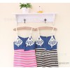 Brand Kids Girls hug cotton denim Patchwork Leather suspenders striped dress European 154