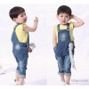 Children can open the new warriors fall cowboy suspenders BOYS PANTS Siamese pants tide Small