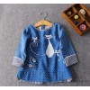 Dress in the autumn of new 2015 Korean female children's cartoon cat fish children dress Children