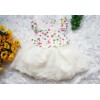 The 2013 cotton short sleeved dress color dot stitching lace yarn dress skirt male child summer