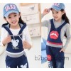 2014 Autumn New Girl Cowboy cartoon Bib shirt suit children suit Korean