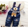 Girl bear stripes cowboy explosive version plus Velvet Pants thickened wholesale Korean 202 C Winter