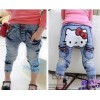 Bean children with cat jeans jeans denim jeans PP children's children's wear manufacturers M