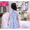 Summer new 2015 kids girls dress is Chinese style skirt children Princess of blue and white Po Sugol