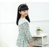 Fast set long sleeved Lace Chiffon Dress waist girls retro floral dress girls [new]