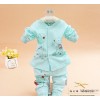 Underwear new cotton cardigan collar Kirby wood two piece autumn 0311 clothes long underw Children's