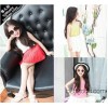 2015 girls Chiffon sleeveless vest skirt + pleated skirt suit has Pendant NEW