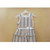 Foreign children dress collar sleeveless Plaid girls concise British style can be outside the ride r