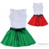 Female children's clothing wholesale sleeveless lace T shirt skirt fungus 2 piece knot skirt skirt 1