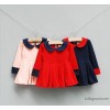 2014 spring new girls temperament Lapel long sleeved skirts pleated skirt's children's clothing whol