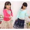 2014 children's clothing wholesale Korean hot explosion models long waist skirt girls floral pleated