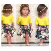 A bright girl summer floral skirt suit 2 pieces of fashion dress Princess Dress Girls in Europe