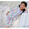 The girl child bourette silk cardigan suit summer cotton silk pajamas long thin girls wear Home Furn