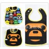 Tide brand bape three layer waterproof towel Bib Bib wholesale cartoon slobber big ape head Bib Bib