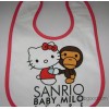 全棉bape猿人头三层防水口水巾卡通围嘴大围兜双面 hello kitty款