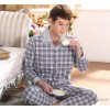 بعد الربيع و الخريف qiumei بيجامة قطن فطن الرجل المرأة طويلة الأكمام منامة homewear طويل