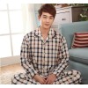 Autumn classic Plaid Cotton Pajamas men's clothing Home Furnishing Cotton Mens Suit middle-aged men 