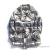 Foreign children's children's clothing cotton windbreaker single belt Wool Plaid coat