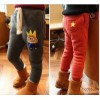 The new Korean girls and children's clothing wholesale thickened cashmere thickened casual pants Leg