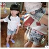 The Korean version of the new spring and summer 2015 child baby stretch denim shorts grinding belt a